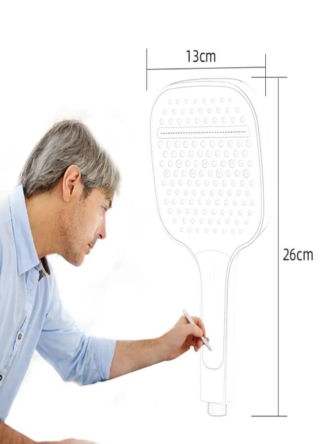 X-XONIER Multifunction ABS, Extra large HAND Shower 13 * 13 with 3 Way Function,150 CM Hose Pipe and Holding stand (chrome) - Image 5